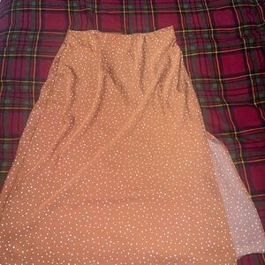 Copper/Brown Polka Dot A-Line Skirt